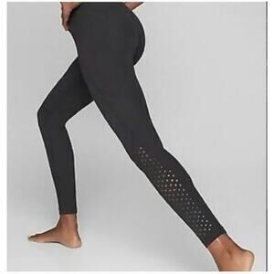 Athleta‎ Leggings Womens XXS Black High Rise Salutation Laser Cut Yoga Pants Gym
